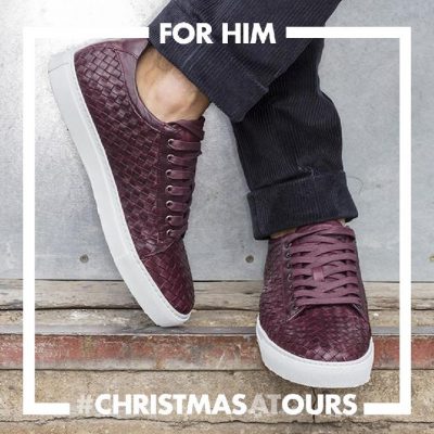 Burgundy Dip-Dye Woven Low-Top Sneakers £249