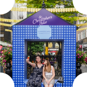 Selfie station for Summerscapes at St Christopher's Place